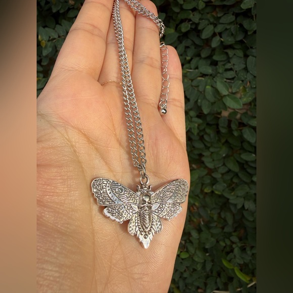 Anthropologie Jewelry - Silver Moth Pendant Necklace